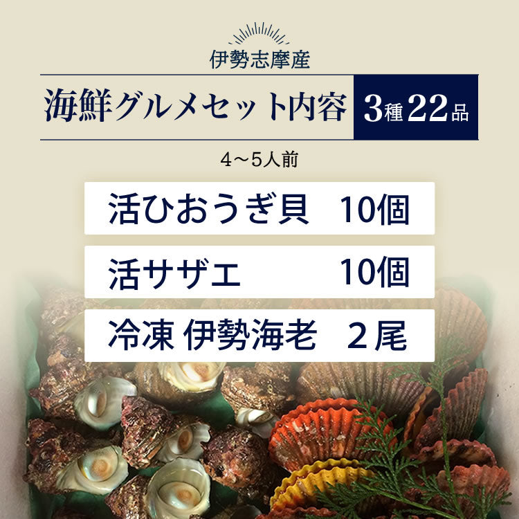 おうちで＞海鮮グルメセット3種22品（4～5人前）ひおうぎ貝 さざえ